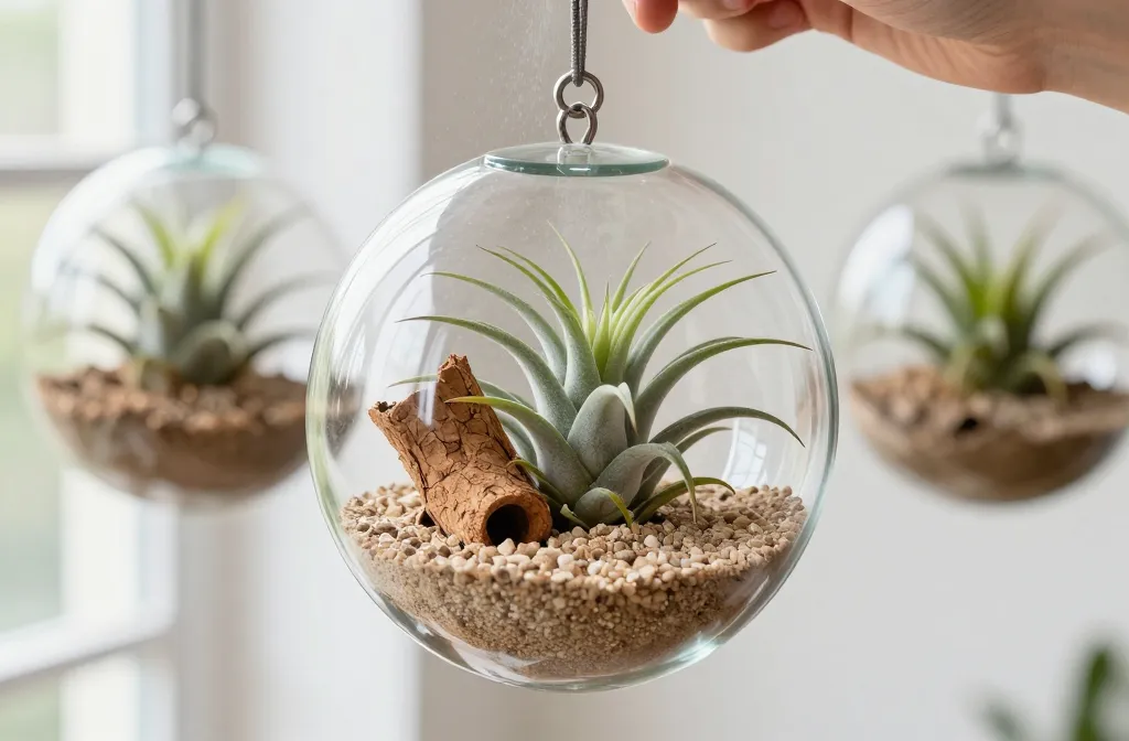 Master How to Build an Air Plant Terrarium in a Hanging Glass Vase — Drainage, Placement and Misting Schedule