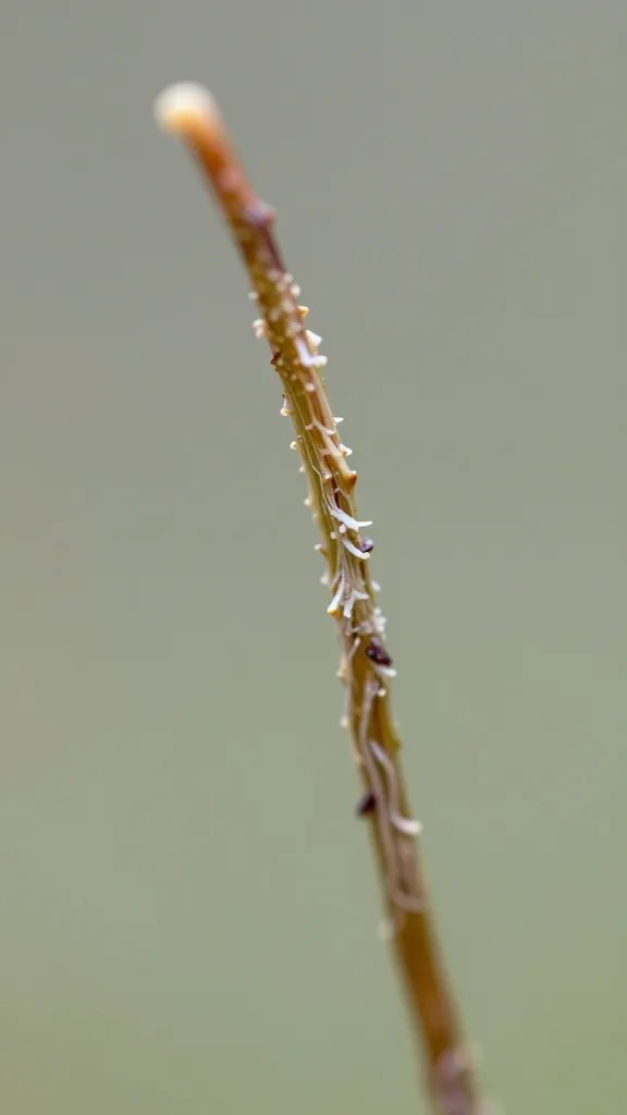 sphagnum moss strand macro with visible capillaries