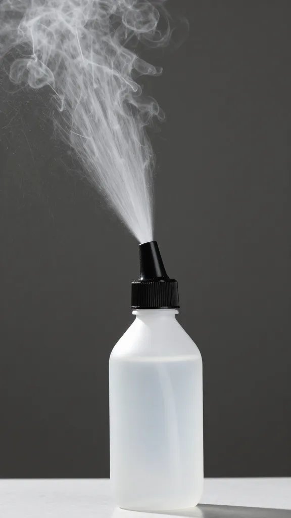 single misting bottle nozzle against terrarium sidewall