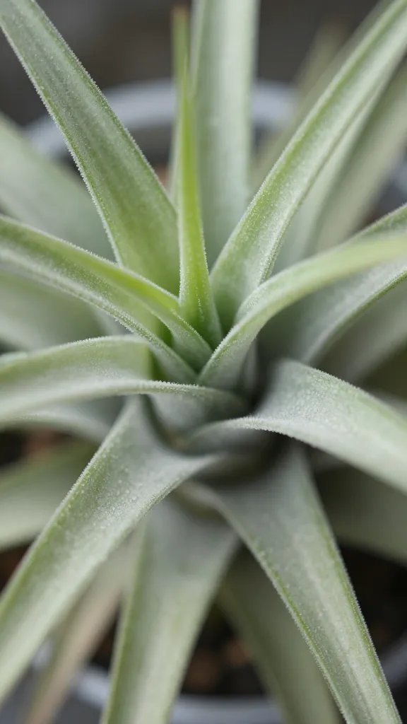 air plant leaf trichomes under soft natural light