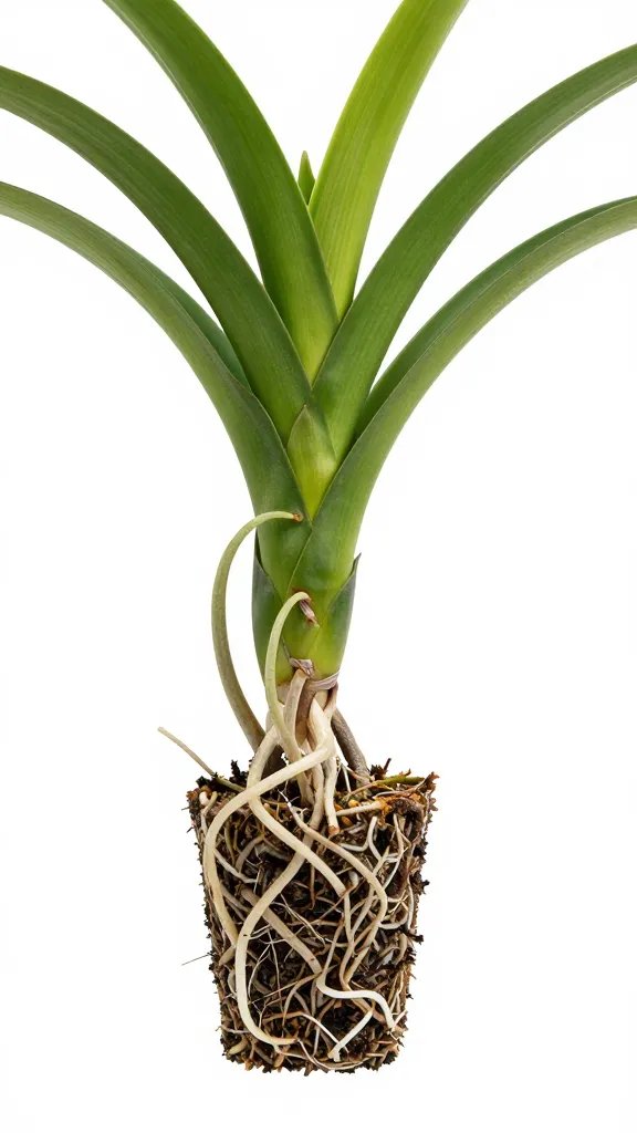 neatly trimmed Tillandsia roots beside clean mounting point