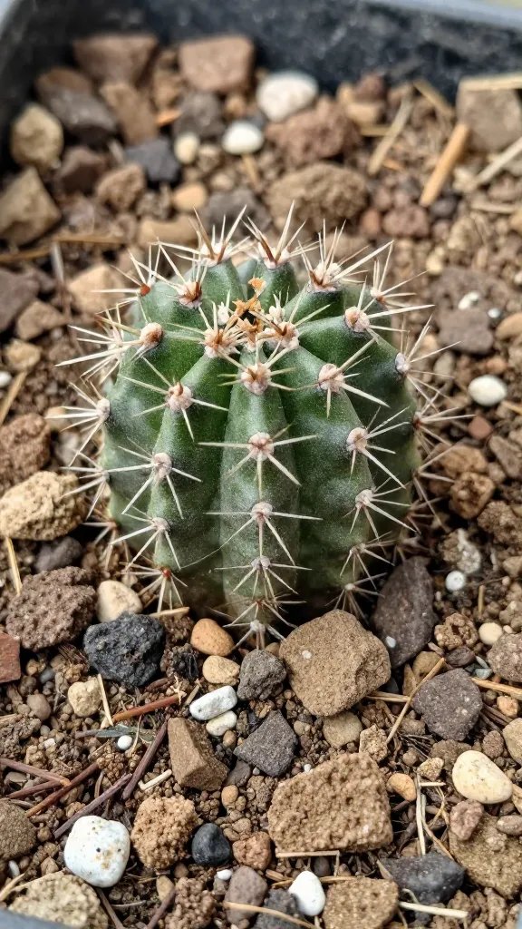 Haworthia rootzone closeup in gritty, fast-draining cactus mix