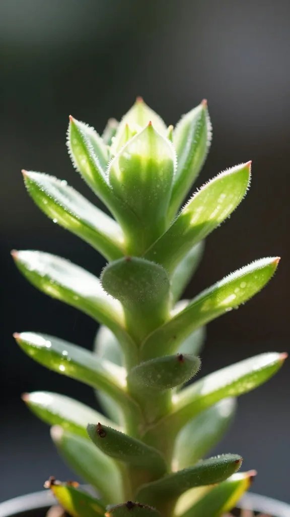 Single Haworthia cooperi head, backlit to reveal translucence