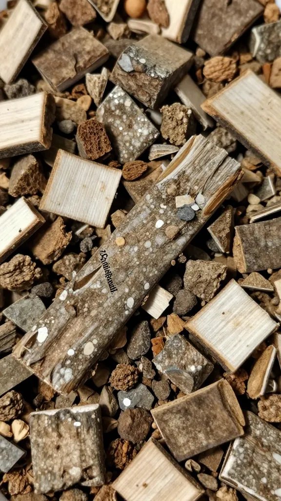 airy orchid bark substrate closeup, medium-grade chunks