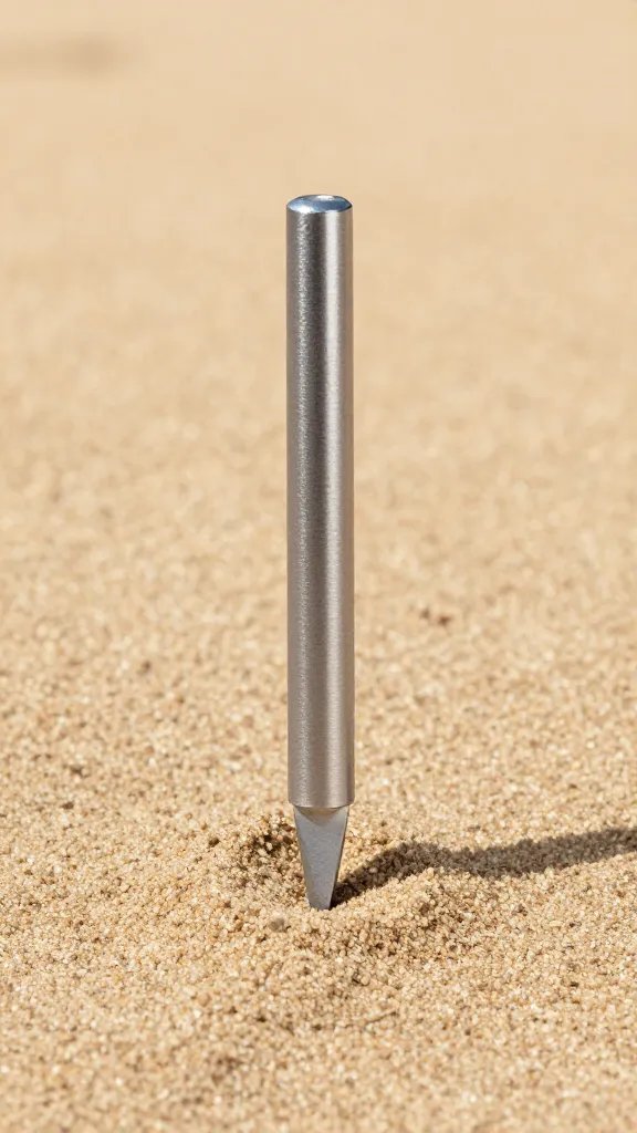 moisture meter tip in sand base layer