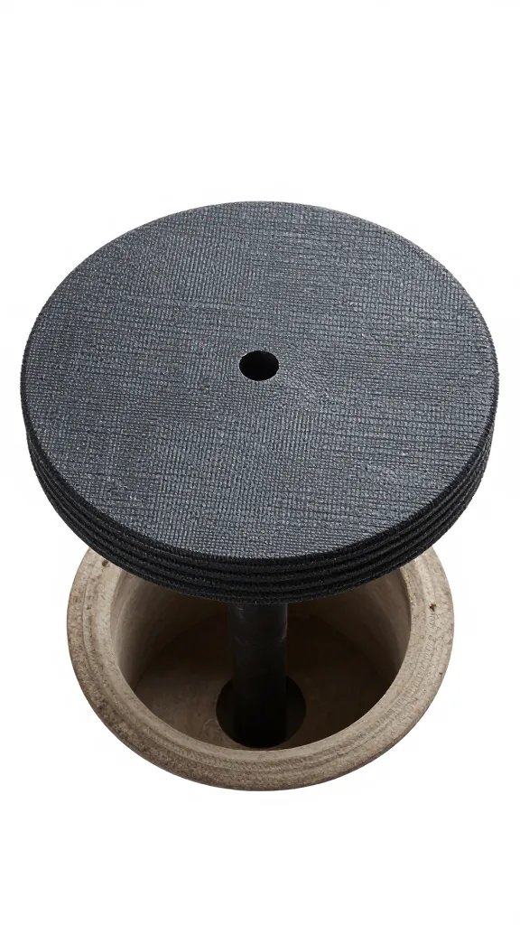 geotextile fabric disk over pot drainage hole