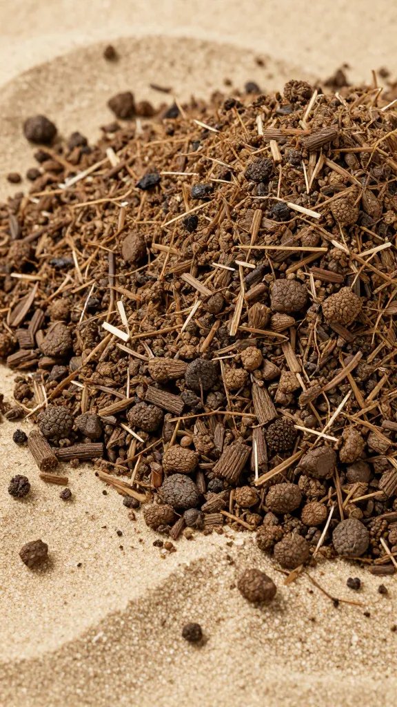 closeup of potting mix sitting atop sand boundary