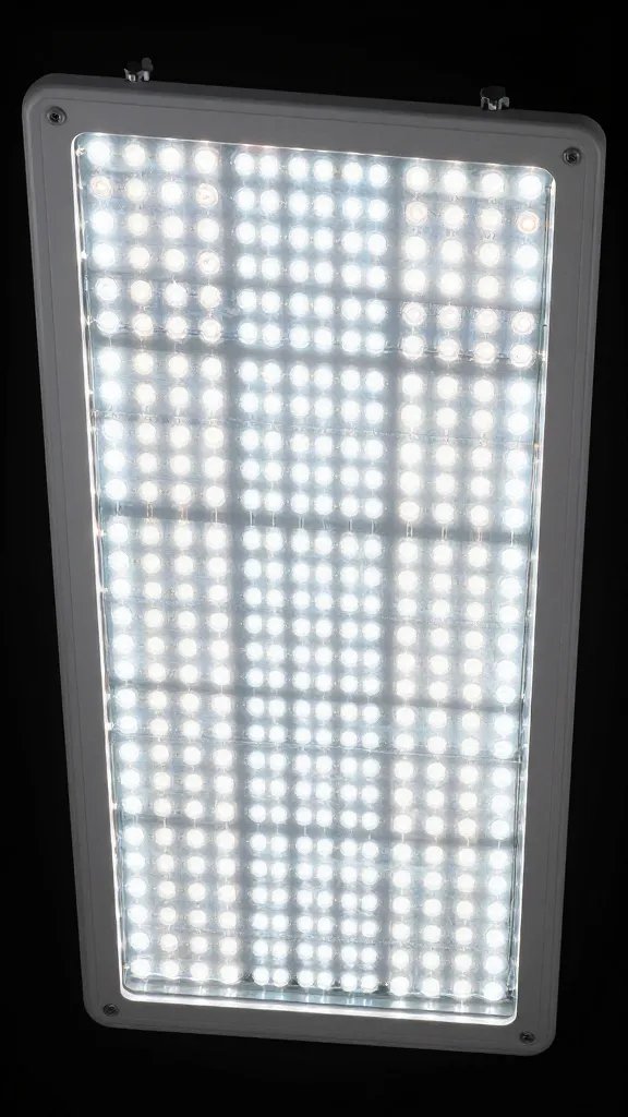 PAR meter reading on LED grow light diffuser