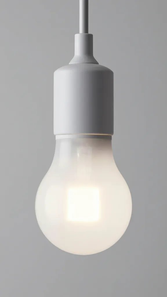 LED grow bulb at 12-inch hang height, side profile