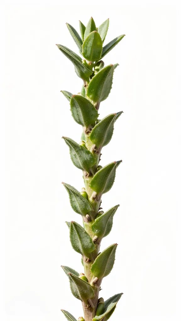 plant node showing compact internodes under bright light