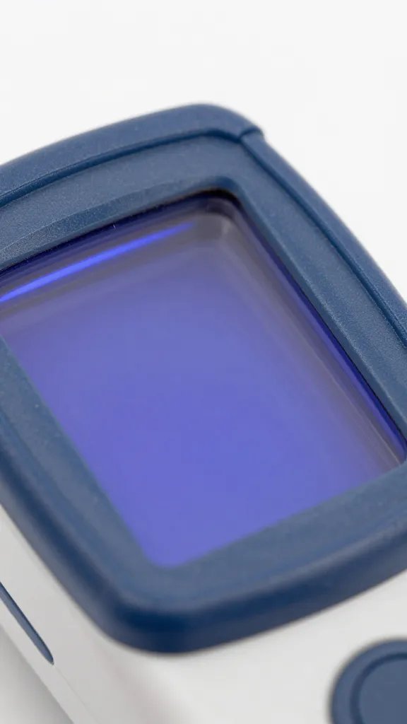 closeup of UV meter against UV-blocking acrylic lid