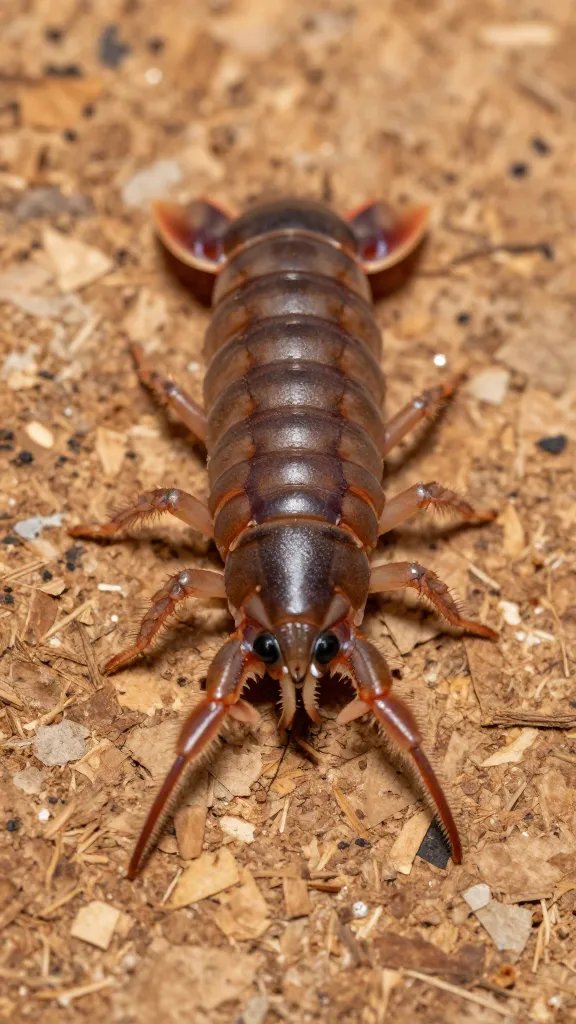 macro of single isopod on cork bark