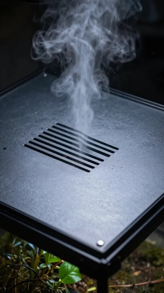 ventilation slit on terrarium lid with light mist