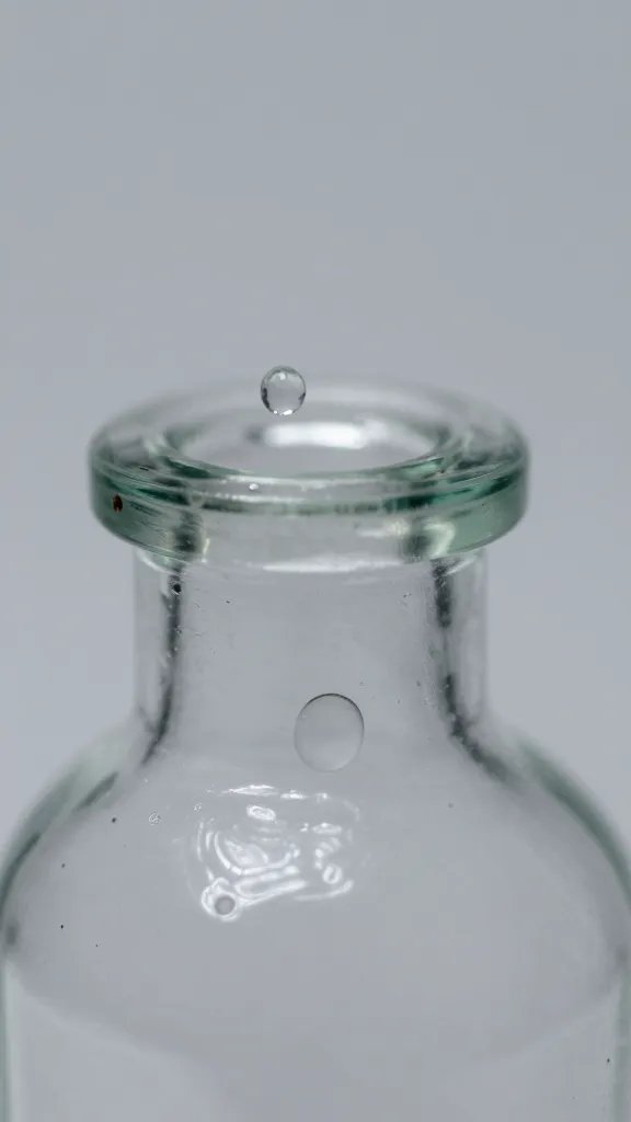 bead of water on sealed terrarium gasket, macro