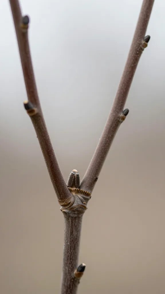 macro of new compact rosette after pruning stretched stem