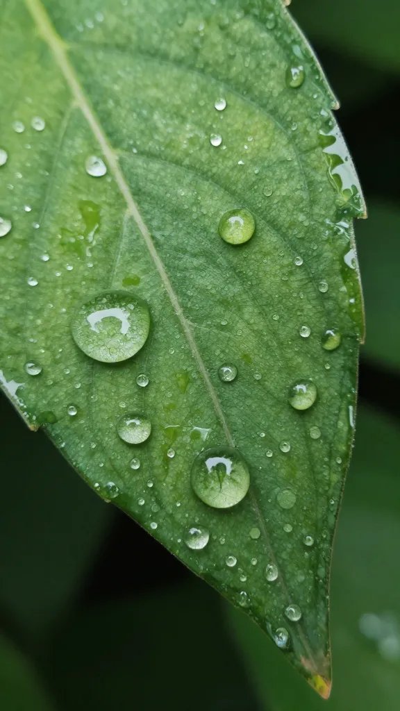 macro of condensation droplets lubricating leaf-glass contact