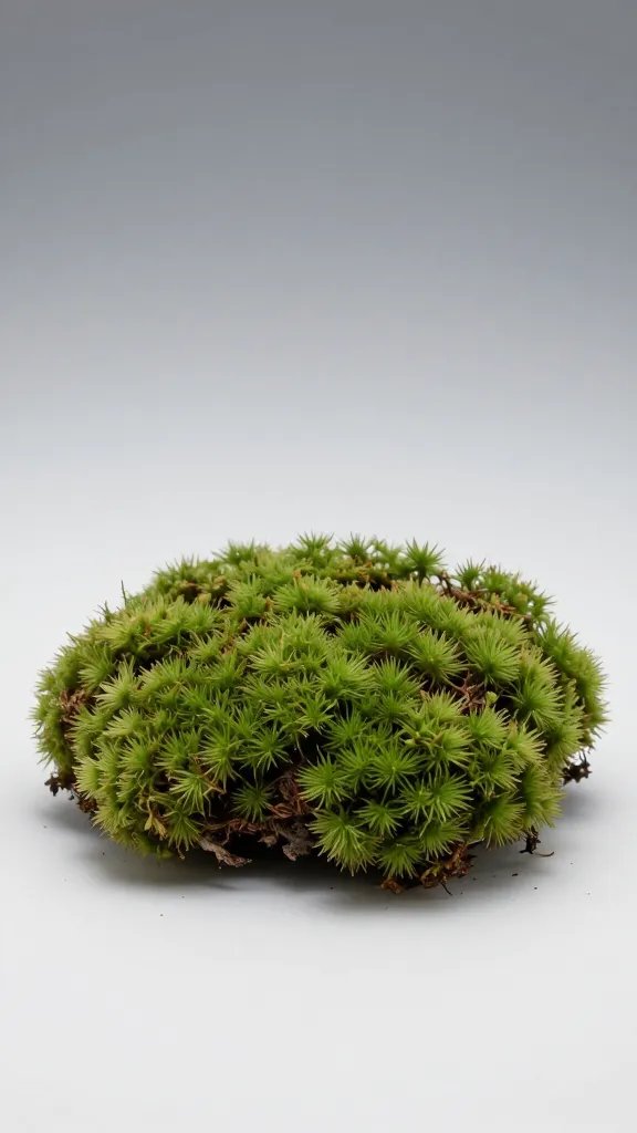 single clump of terrarium sphagnum moss, studio lighting