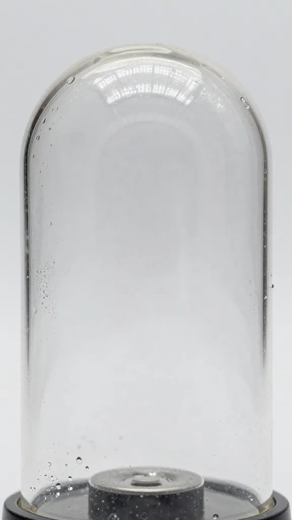 clear humidity dome with condensation beads, macro shot