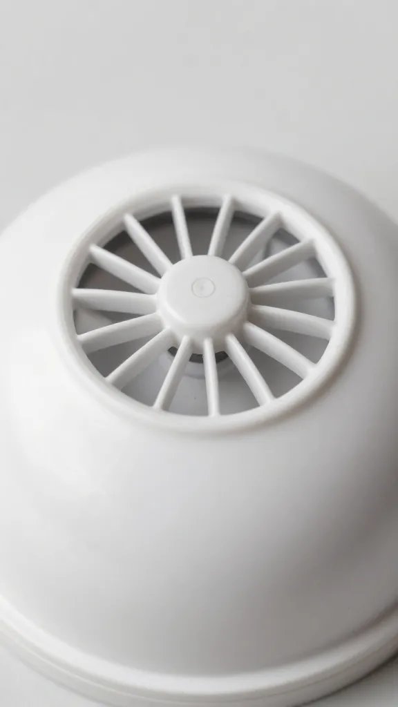 single air vent on humidity dome, macro focus