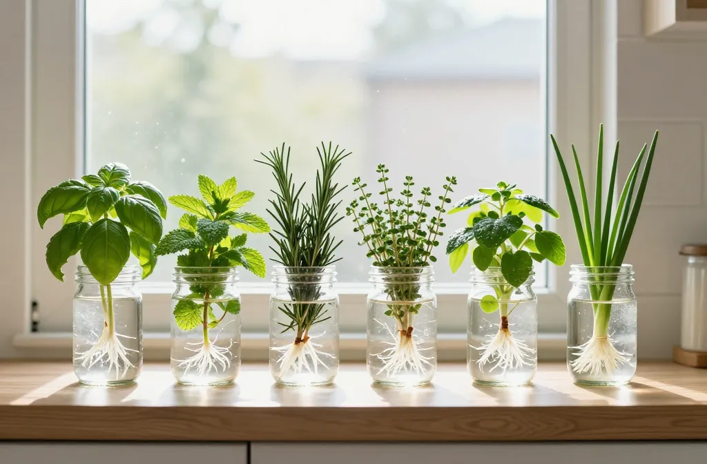 The Easiest Kitchen Garden 6 Herbs That Grow in Water — No Soil, No Drainage, No Mess