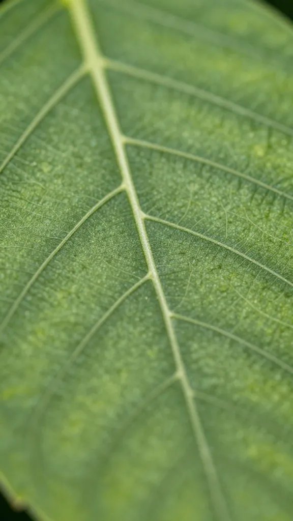 Macro of leaf scent resonance lines on surface (conceptual)