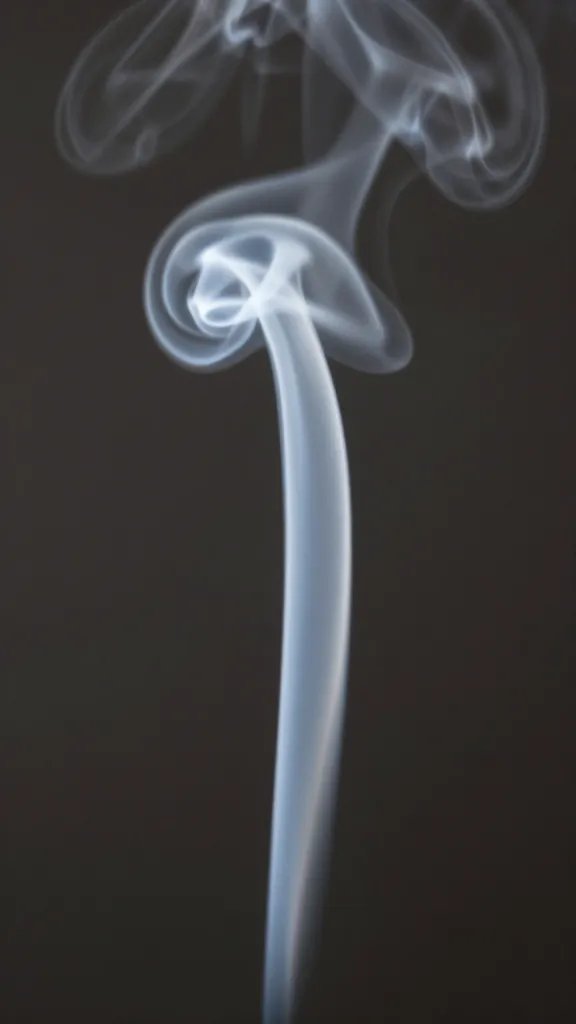 Macro image of smoky candle vapor rising