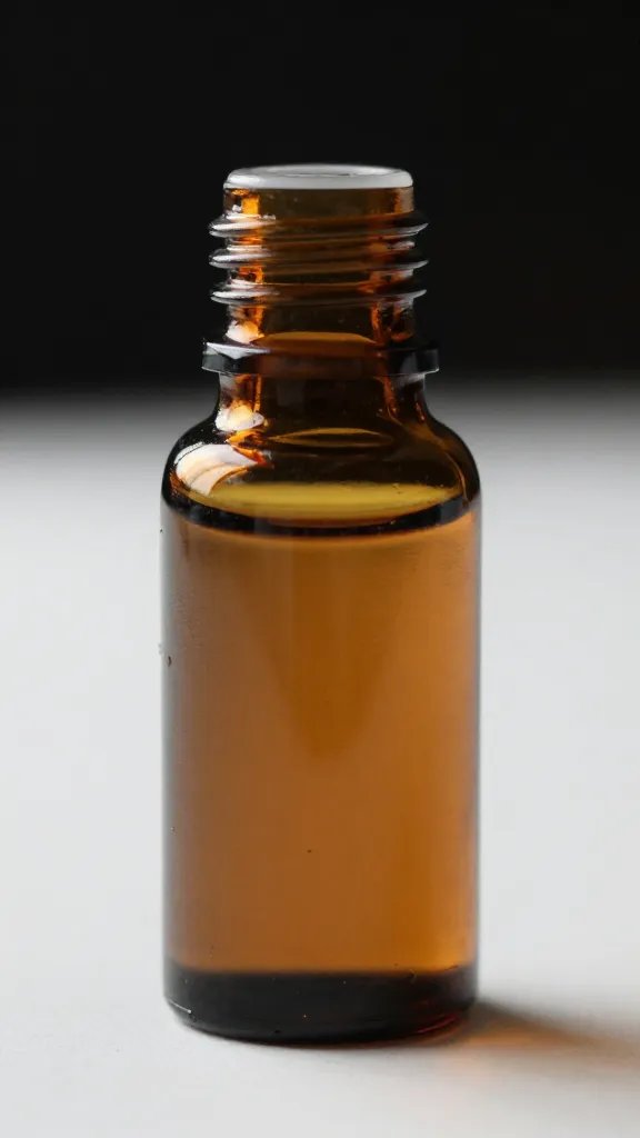 Isolated citronella essential oil bottle macro
