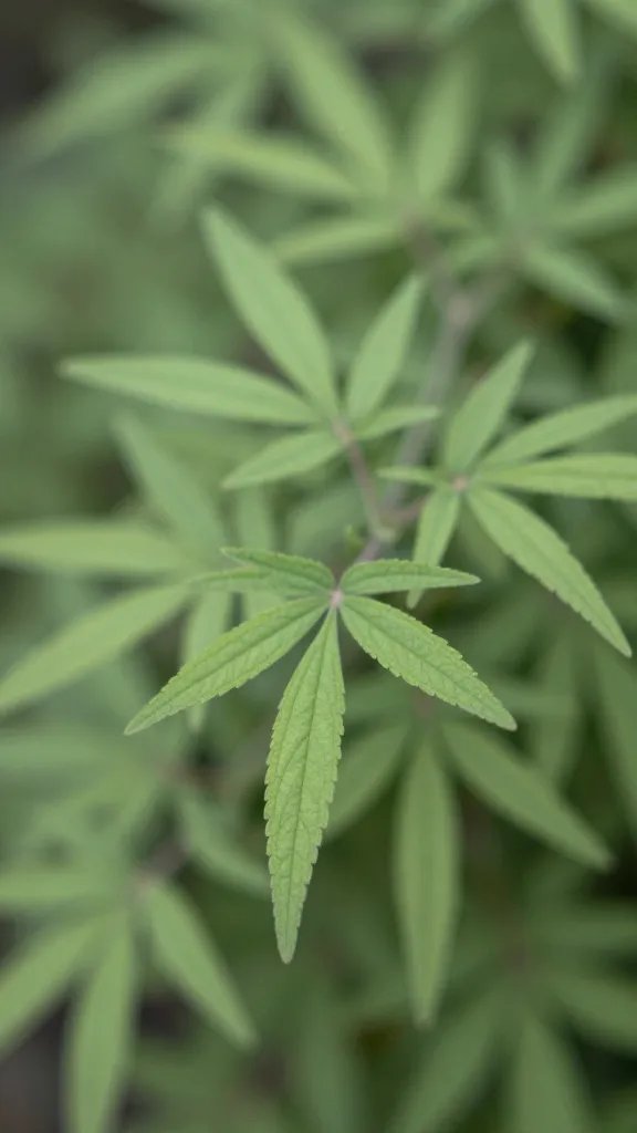 Closeup of catnip leaves with insect-repellent spray spray-on blur