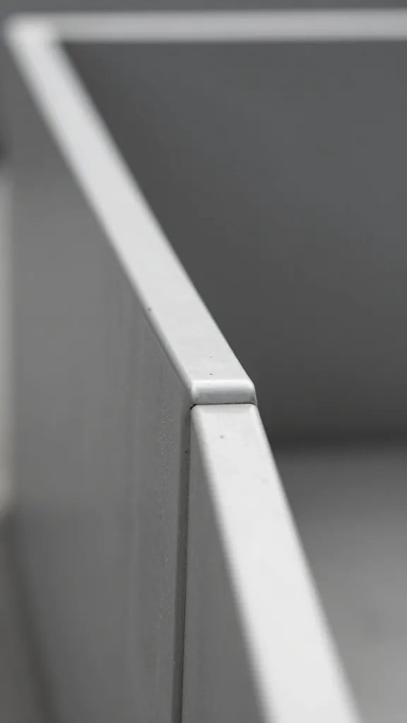 Closeup of a single spaced planter edge with even gap
