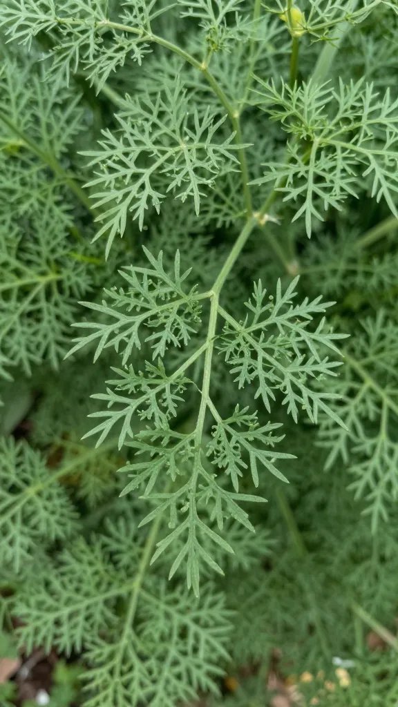 closeup of dill fronds with delicate feathery texture