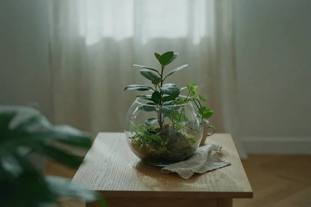 closed terrarium plants