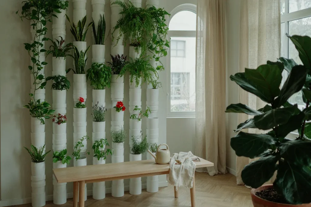 DIY PVC pipe vertical garden