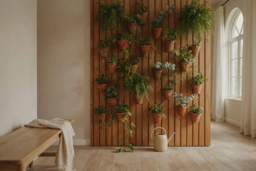 Cedar vertical garden installation