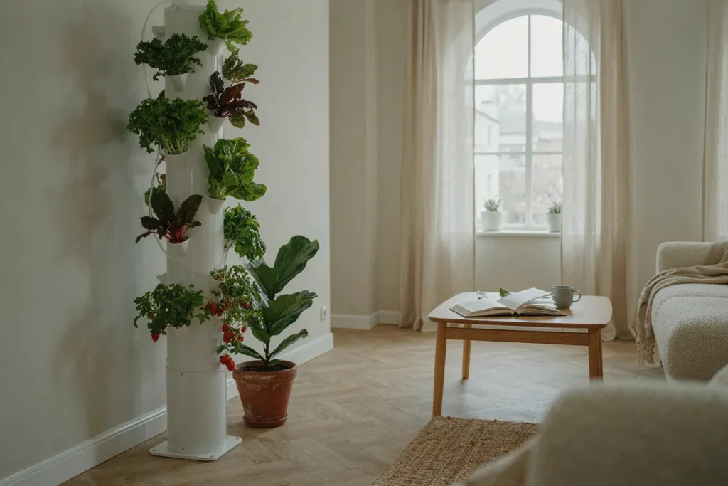 Indoor hydroponic tower system