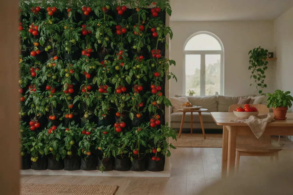 Vertical tomato garden with high yield
