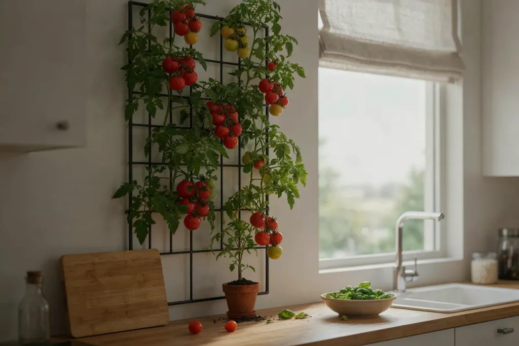 Trellis system for tomatoes