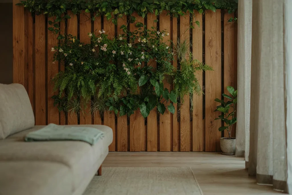 Cedar vertical garden wall