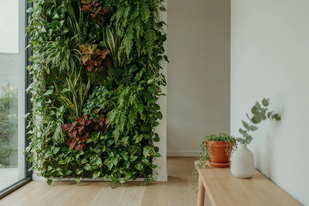 Outdoor vertical garden wall