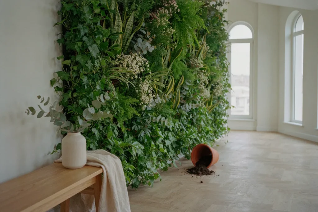 Outdoor vertical garden wall