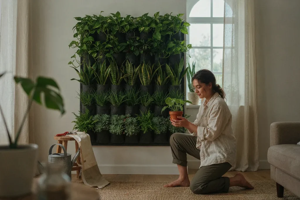 Seasonal vertical garden care