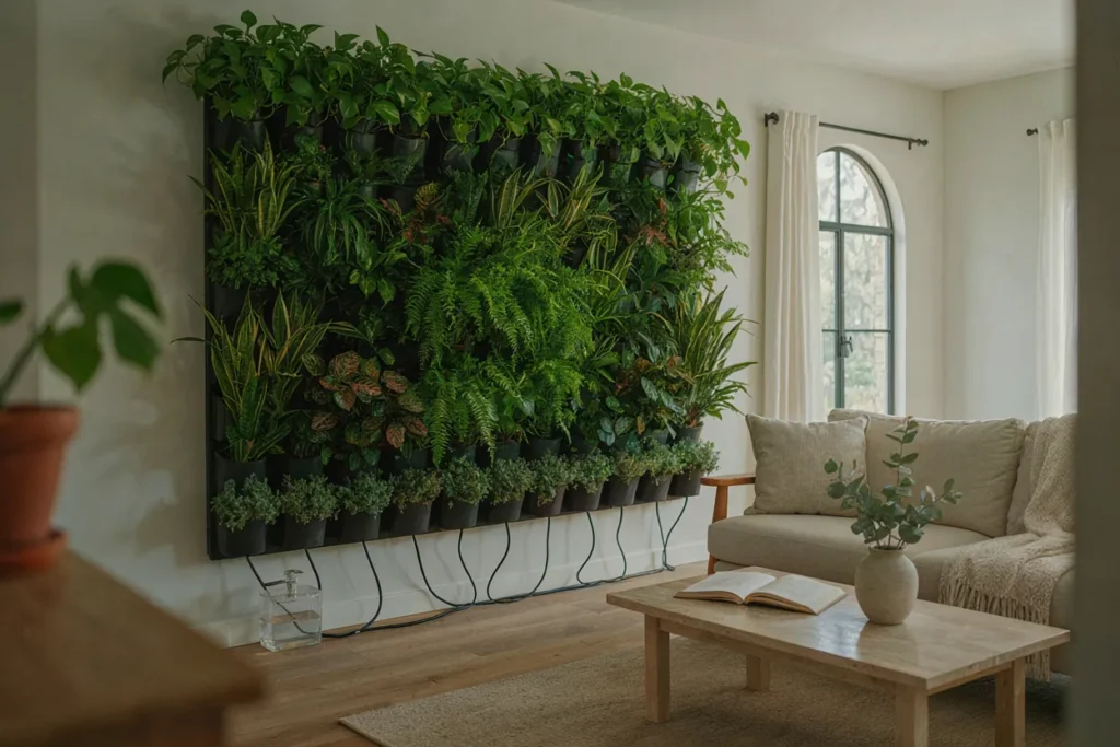 Vertical garden system with integrated irrigation