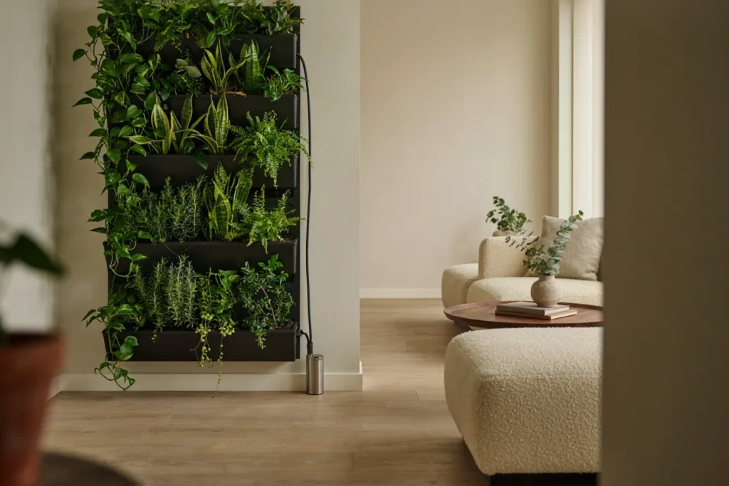 Self-watering vertical garden system