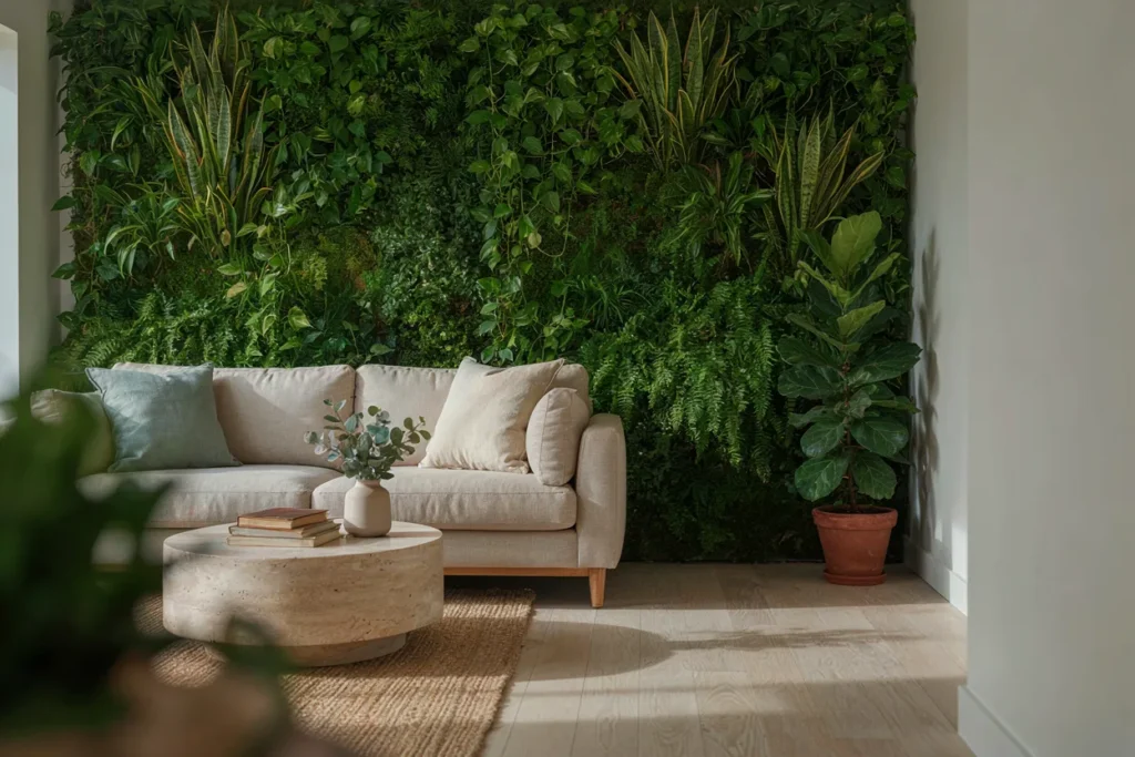 Sunny office vertical garden