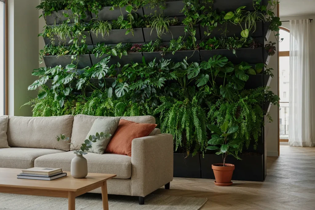 Apartment vertical garden setup