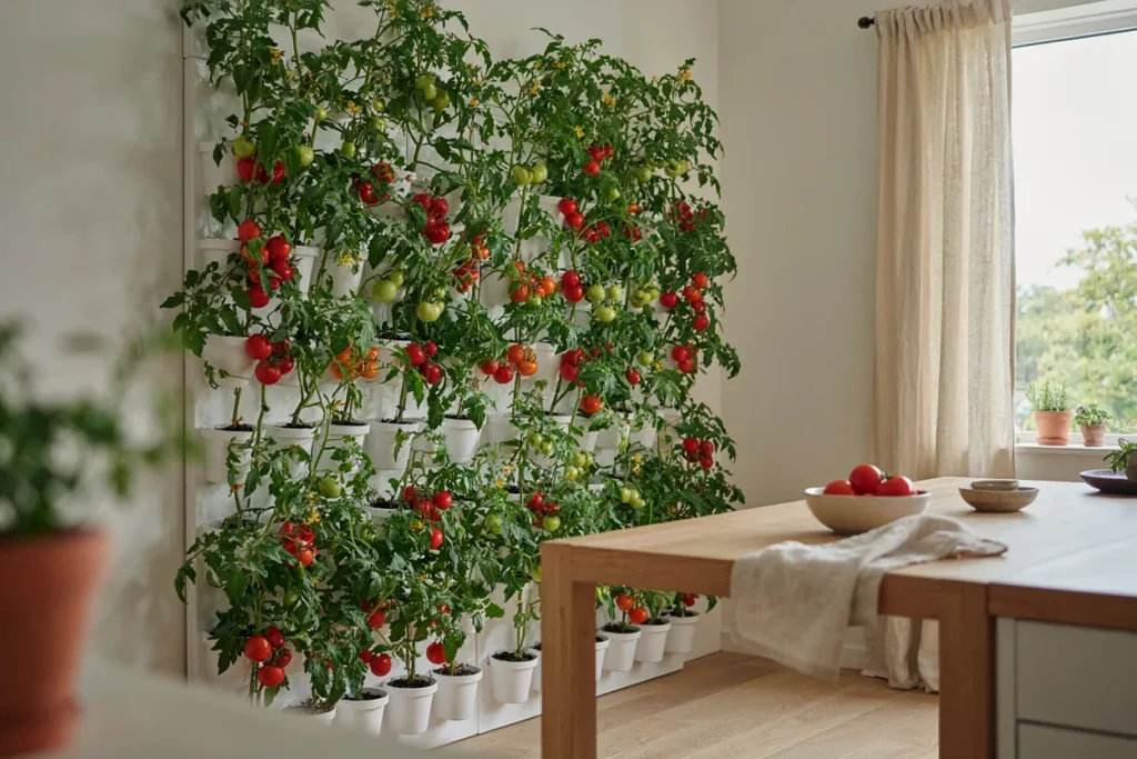 Vertical tomato garden for increased yield